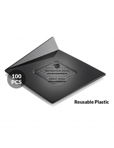 Tavite negre patrate monoportii (100 buc.)