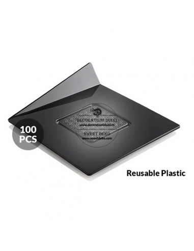 Tavite negre patrate monoportii (100 buc.)