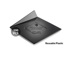 Tavite negre patrate monoportii (100 buc.)