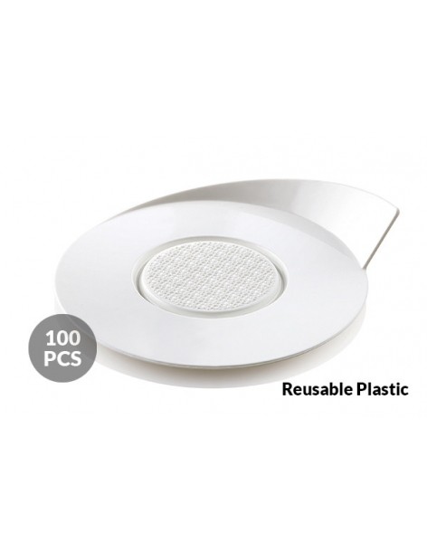 Tavite albe rotunde monoportii (100 buc.) 2