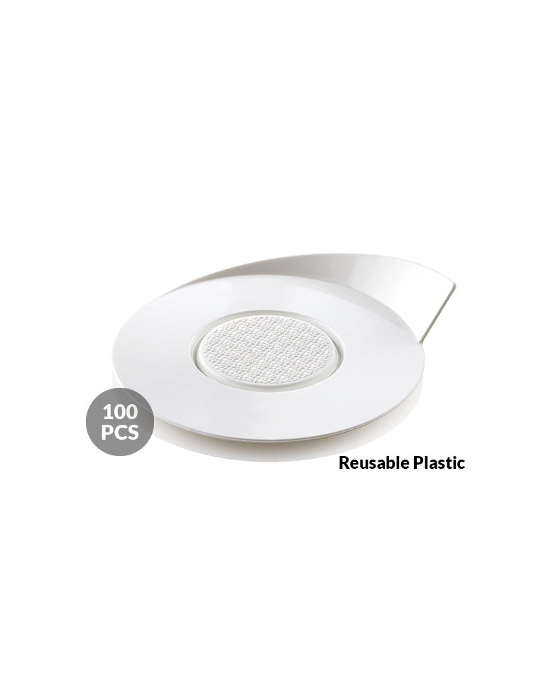 Tavite albe rotunde monoportii (100 buc.)