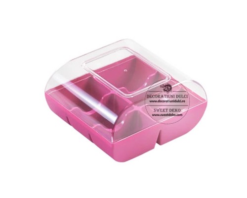 Suport cu baza fucsia pentru 6 macarons | macado