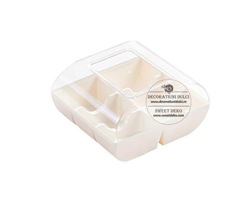 Suport cu baza alba pentru 6 macarons | macado