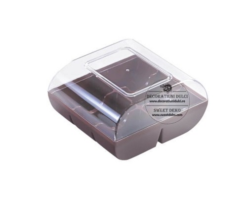 Suport cu baza maro pentru 6 macarons | macado