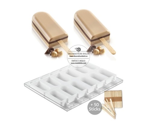 Matrita cremino prajitura pe bat / inghetata gel12 cremino, Silikomart