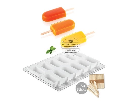 Matrita cremino prajitura pe bat / inghetata gel12 cremino, Silikomart