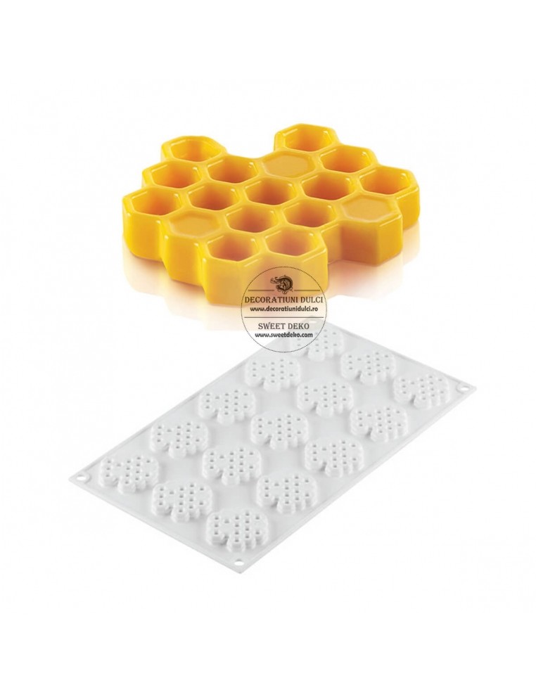 Mulaj mini fagure, miel 8 Silikomart (15 cavitati/4.5cm)