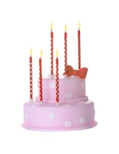 Lumanari rosii cu buline albe (6bucati) 2