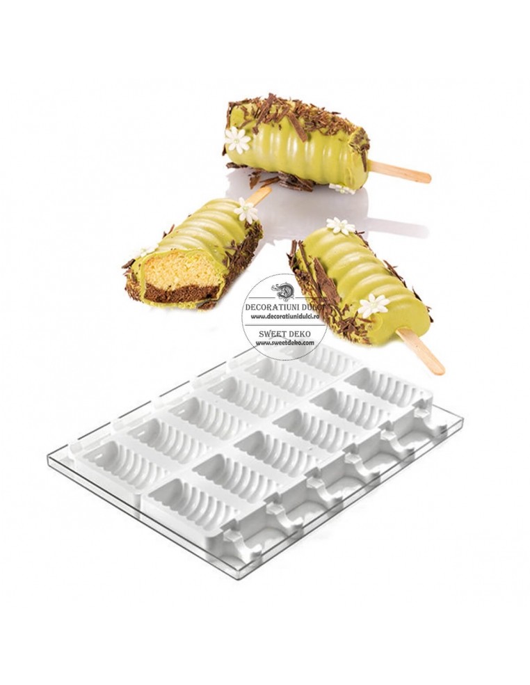 Mulaj cakesicles tango, gel04 Silikomart (2 mulaje/16 buc.)