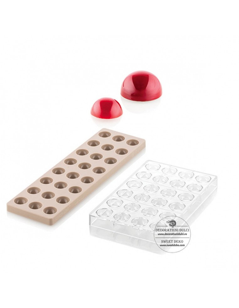 Bomboane ciocolata kit semisfere 01, Silikomart