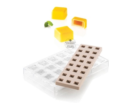 Praline kit quadro 01din tritan si silicon, chocado Silikomart