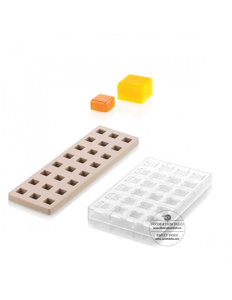 Praline kit quadro 01din tritan si silicon, chocado Silikomart