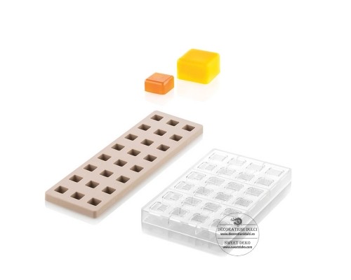 Praline kit quadro 01din tritan si silicon, chocado Silikomart