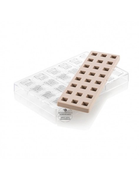 Praline kit quadro 01din tritan si silicon, chocado Silikomart 2