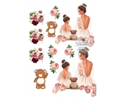 Imagine comestibila mama, fetita si ursuletul