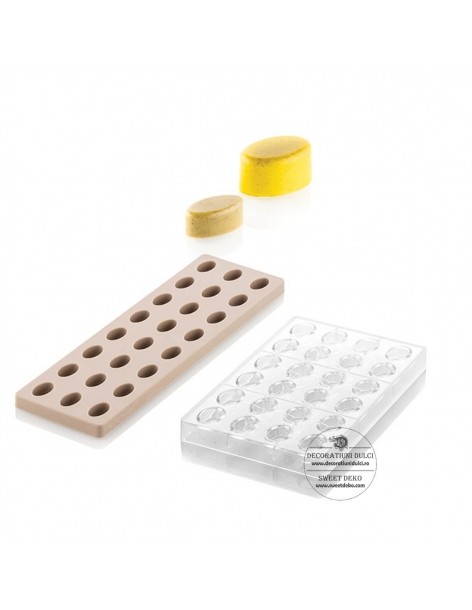 Kit matrita din tritan si silicon, praline de ciocolata kit ovale 01 , chocado Silikomart 2