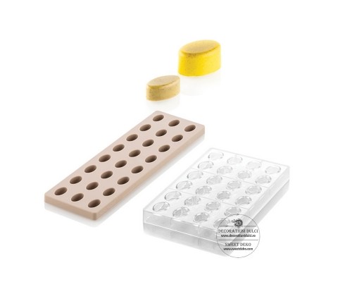 Kit matrita din tritan si silicon, praline de ciocolata kit ovale 01 , chocado Silikomart