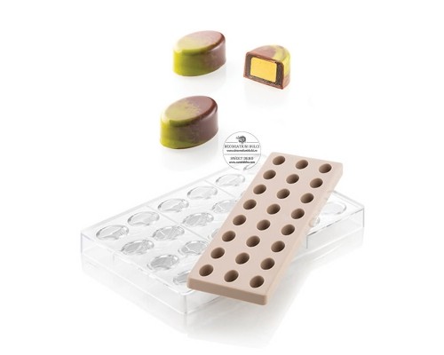 Kit matrita din tritan si silicon, praline de ciocolata kit ovale 01 , chocado Silikomart