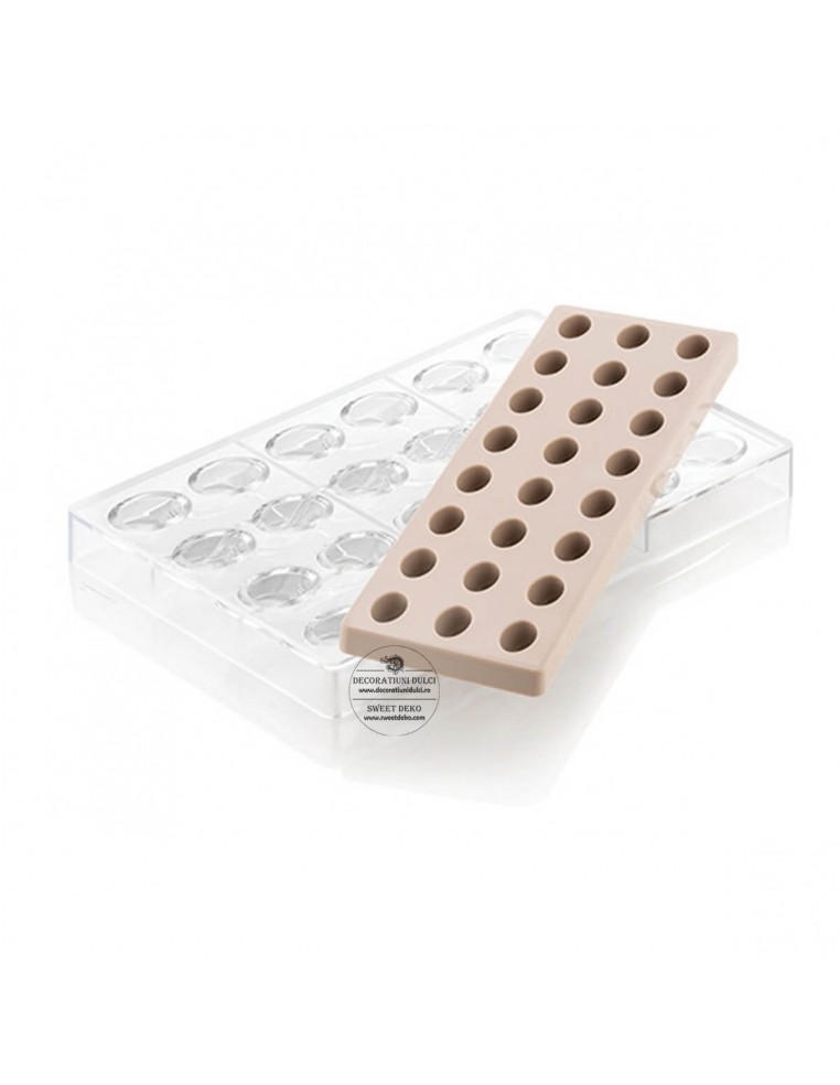 Kit matrita din tritan si silicon, praline de ciocolata kit ovale 01 , chocado Silikomart