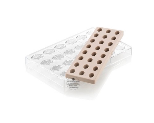 Kit matrita din tritan si silicon, praline de ciocolata kit ovale 01 , chocado Silikomart