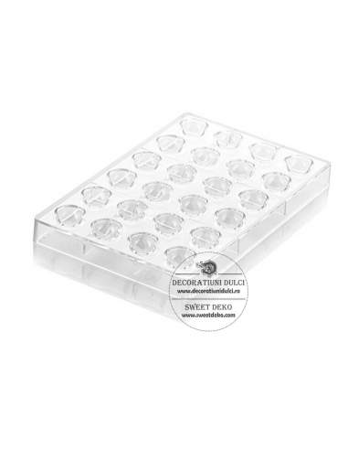 Matrita din tritan, praline de ciocolata bolla p, chocado Silikomart