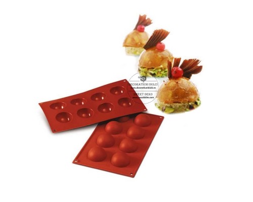 Matrita 8 semisfere, d.5cm SF004 Silikomart