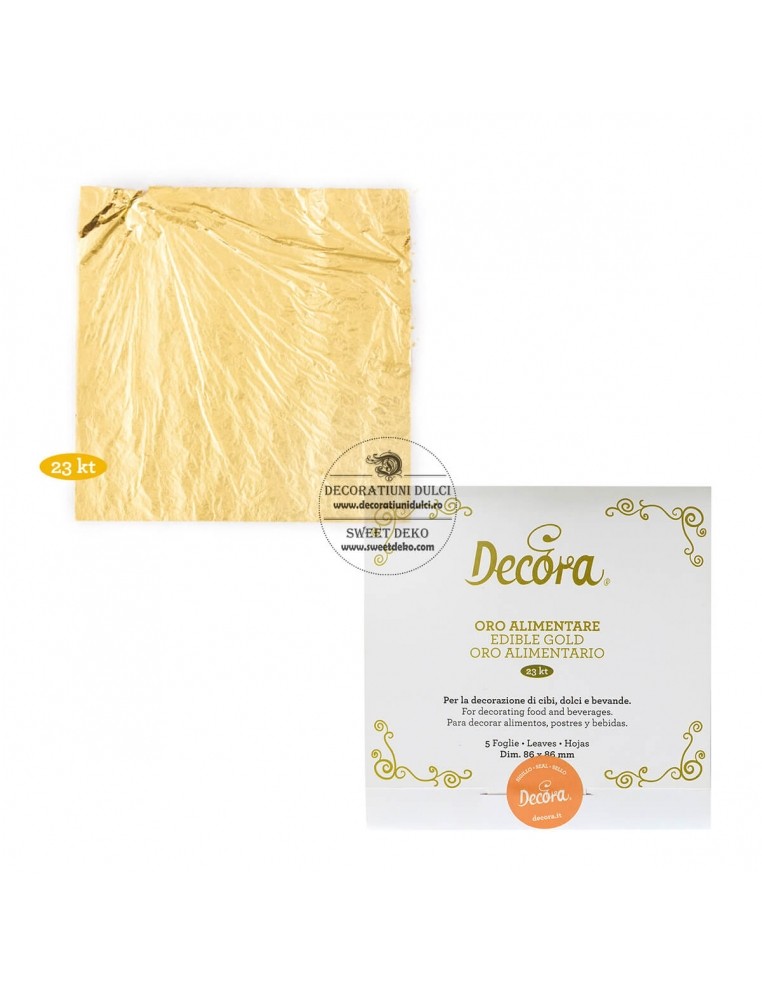 Foite de aur, 5 buc Decora