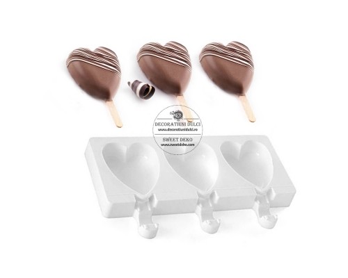 Cakesicles 3 forme mini heart, gel03m Silikomart