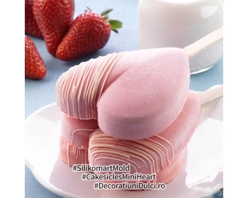 Cakesicles 3 forme mini heart, gel03m Silikomart