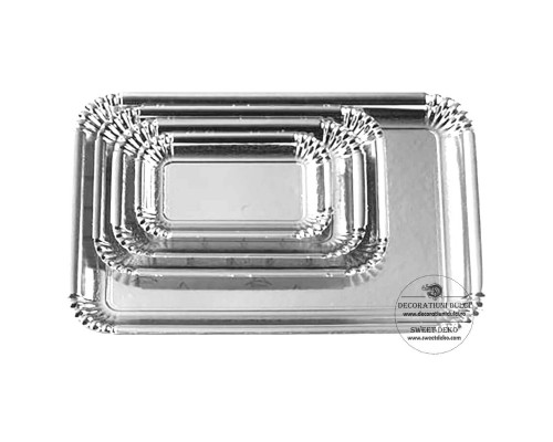 Tavi dreptunghiulare argintii Venus Luxury (5buc/set)