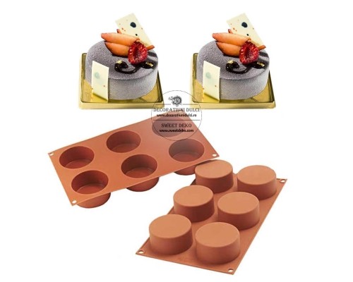 Forme prajituri cilindrice d.7cm, SF127 Silikomart