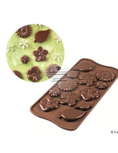 Mulaj bomboane flori si frunze, choco garden Scg44