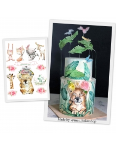 Animalute si flori, poze comestibile pentru tort 2