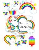Imagine comestibila, rama rainbow unicorn