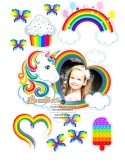 Imagine comestibila, rama rainbow unicorn 2