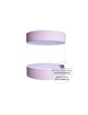 Cutie rotunda lila diametrul 13cm, cu lateral transparent