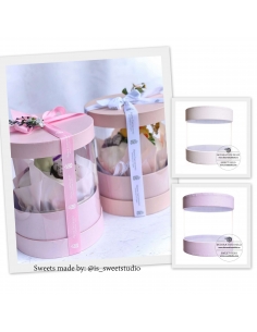 Cutie rotunda mov prafuit diametrul 13cm, cu lateral transparent 2