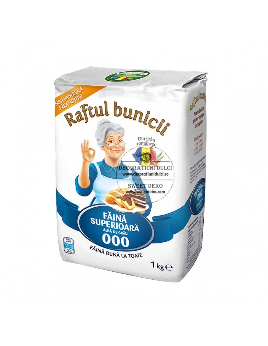 Faina alba de grau 000 superioara, Raftul Bunicii 1kg.