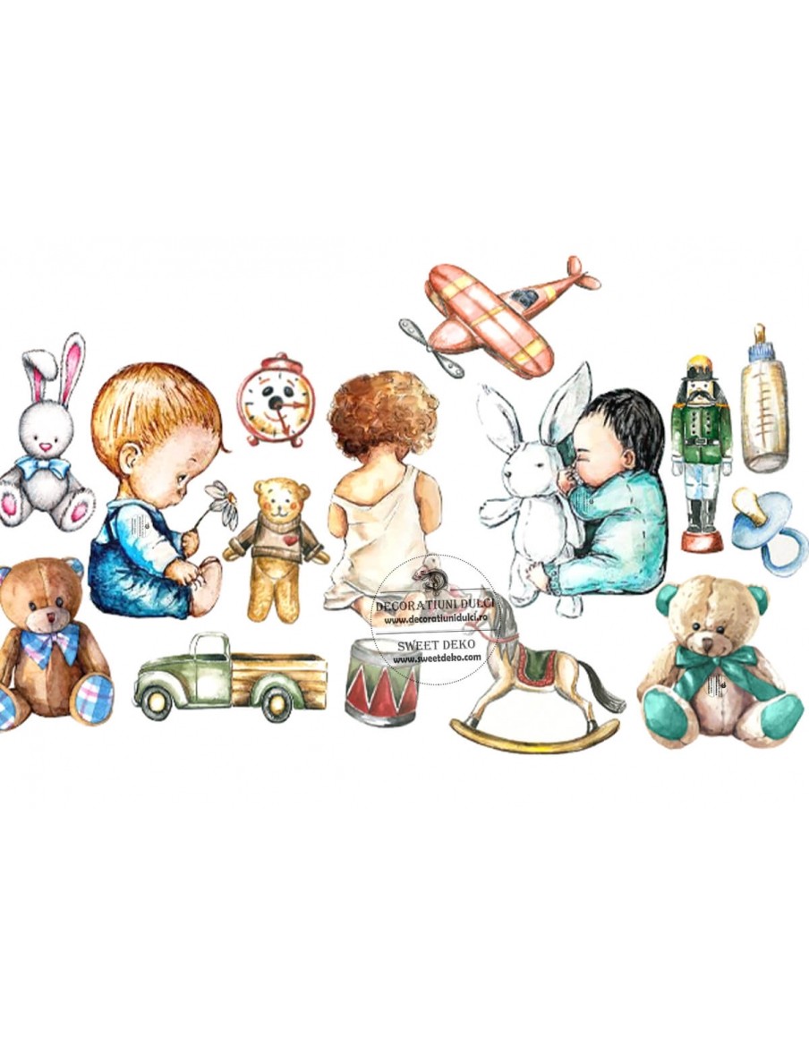 Imagine comestibila jucarii si bebelusi