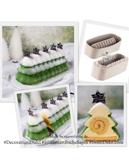 Mulaj tort forma bradut, Buche Sapin Silikomart