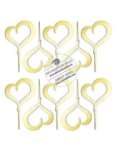 Set 10 mini toppere inimioara, plexi