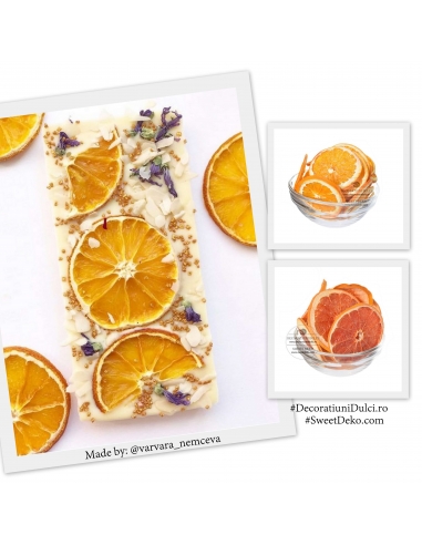 Felii de portocale deshidratate, fructe decor