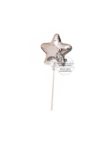 Balon steluta argintie, din plastic, cake topper