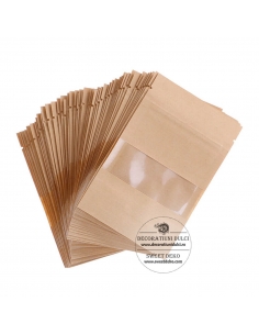 Pungi de hartie cu fereastra si inchidere ziplock (50buc/set)