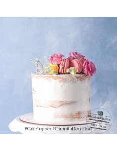 Coronita argintie Mini Cake Topper 2