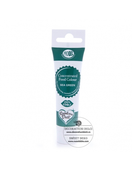 Colorant gel verde marin  Progel - sea green, Rainbow Dust