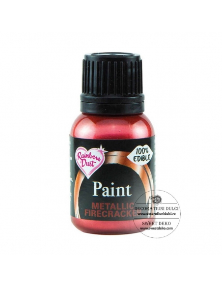 Vopsea alimentara rosu intens, Rainbow Dust Metallic firecracker