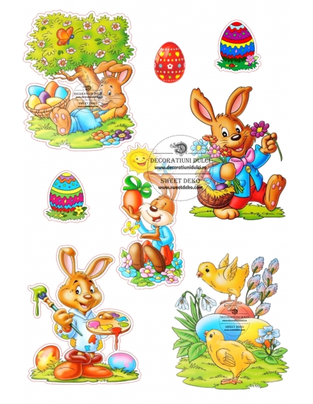 Poze pentru tort povestea iepurasului de Paste