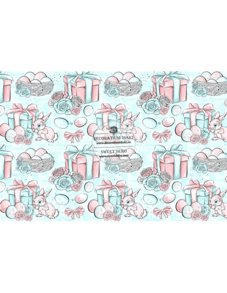 Textura iepurasi si cadouri turcoaz