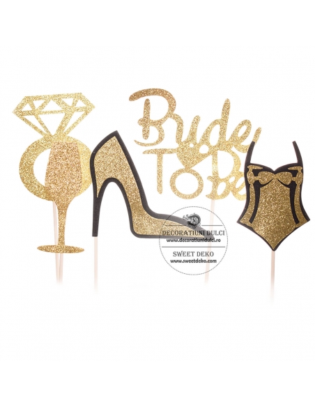 Set Decoratiuni tort Bride To Be